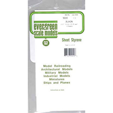 9010 - .010" (.25mm) PLAIN OPAQUE WHITE POLYSTYRENE SHEET