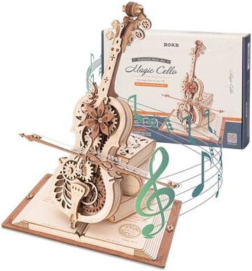Robotime ROKR Magic Cello Mechanical Music Box 3D Wooden Puzzle