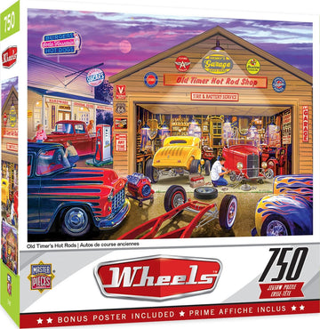 Wheels - Old Timer's Hot Rods 750 Piece Jigsaw Puzzle