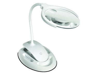 2-in-1 Desktop/Clamp-On Magnifier w/LED Lights