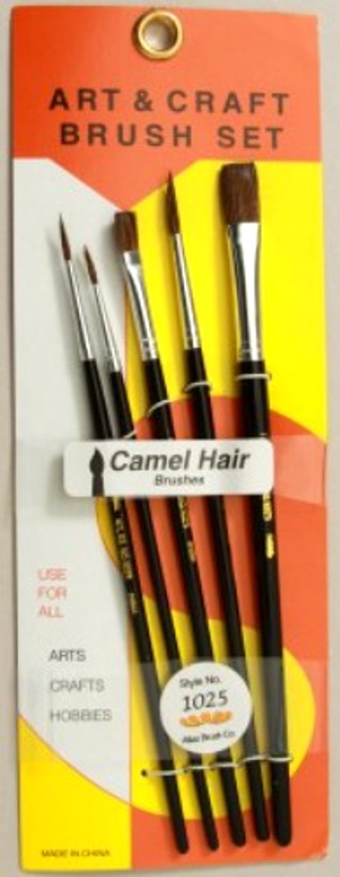 Atlas Brush #1025: 1,3,5,1/4,1/2 Camel Hair Brushes (5)