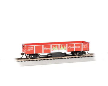 Bachmann HO 16343 Track Cleaning 40' Gondola with Removable Dry Pad, Christmas