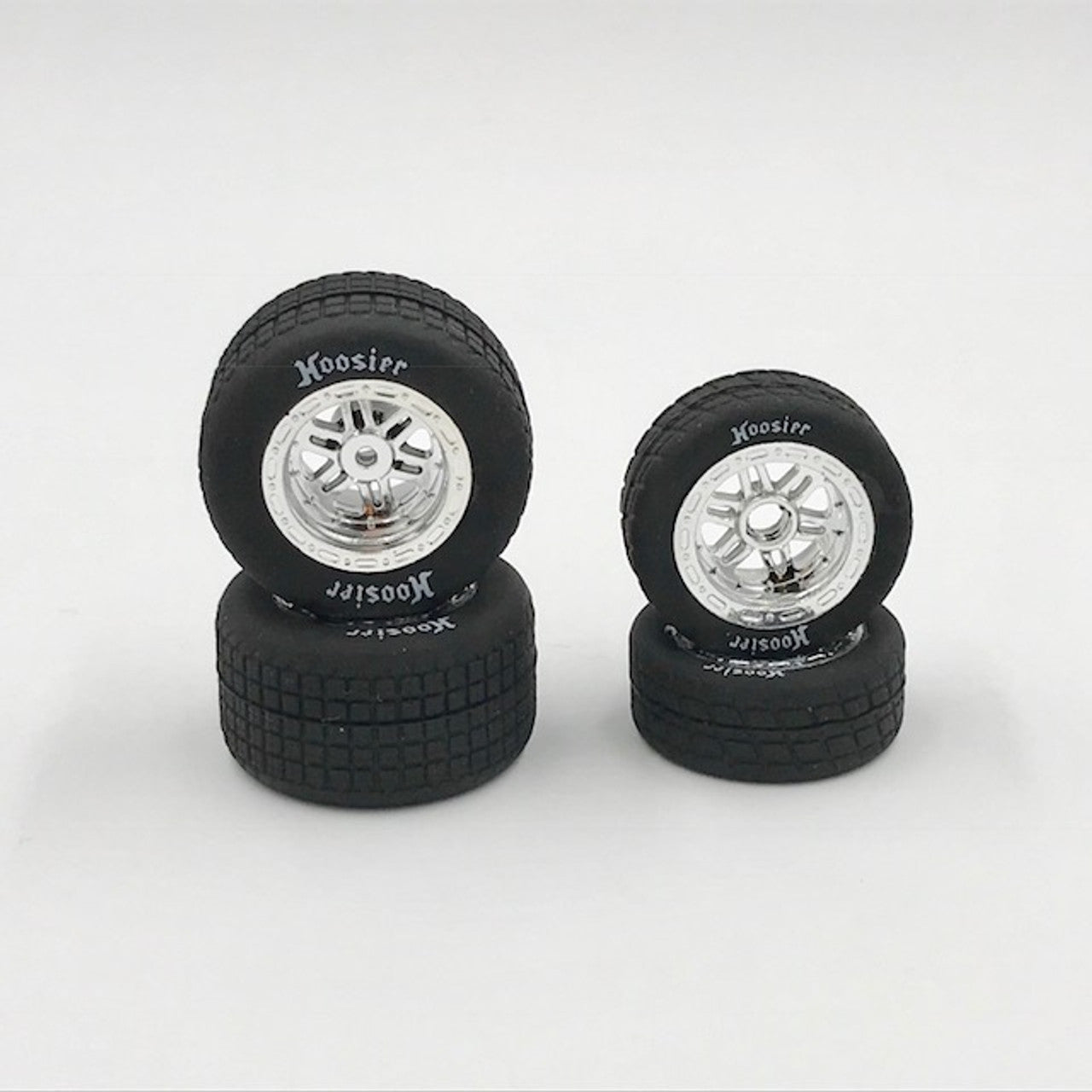 FR/RR Soft Tires & Chome Wheels Hoosier 1/18