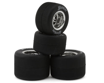 1RC Racing Pre-Mounted 1/18 Super Modified Hoosier Tires (Chrome) (4) (F/R) (Standard)