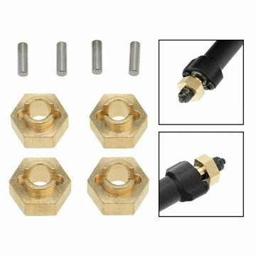 Powerhobby Axial SCX24 Brass 7mm Wheel Hex Hubs Jeep C10 Betty Deadbolt PHSCX2435