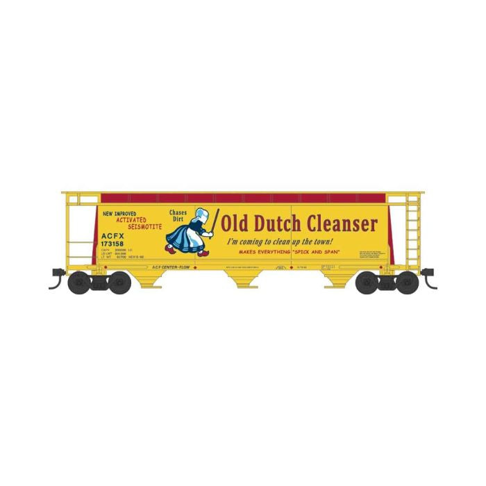 Bowser 38156 N 3-Bay Cylindrical Covered Hopper Old Dutch Cleanser 173158, Blt. 5-62