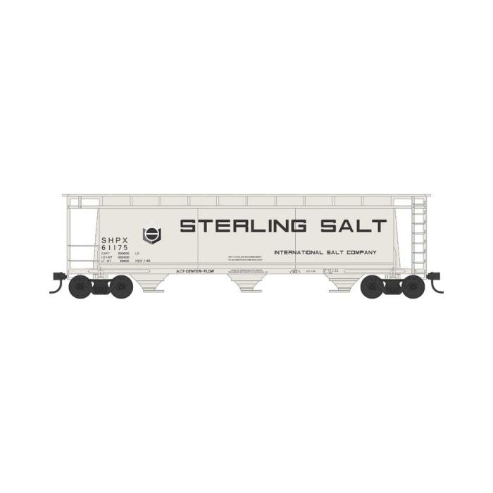 Bowser 38161 N 3-Bay Cylindrical Covered Hopper Sterling Salt 61175, Blt. 1-65