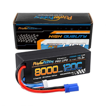 Power Hobby 4s 15.2V 8000MAH 120C HV + GRAPHENE Lipo Battery EC5 Plug Hard Case