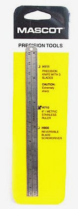 Metric & English Scale 6" Metal Ruler