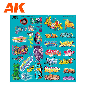 AK Interactive Assorted Graffiti Decals