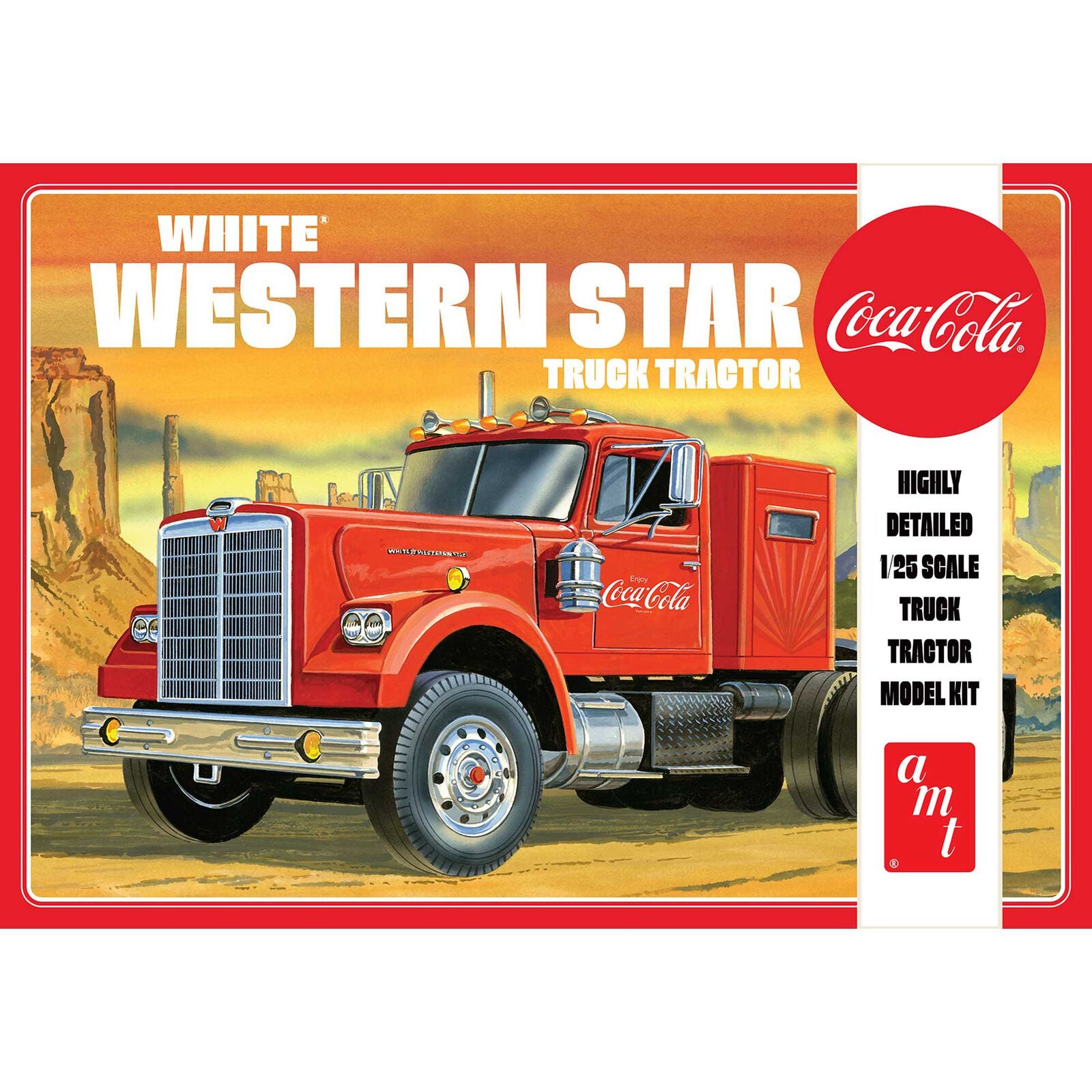 1/25 White Western Star Semi Tractor Coca-Cola Model Kit