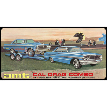 AMT 1/25 Cal Drag Combo 64 Galaxie AWB Falcon & Trailer Model Kit