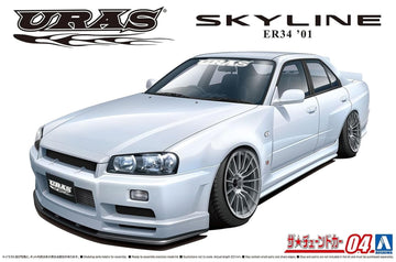 Aoshima URAS ER34 Skyline Type-R ’01 Nissan 1:24 Scale Model Kit