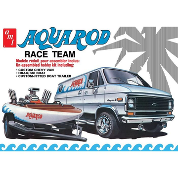 AMT 1/25 Aqua Rod Race 75' Chevy Van Race Boat Trailer