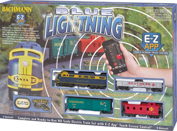 Bachmann HO 01501 Blue Lightning Train Set With E-Z App Wireless System Control, Santa Fe