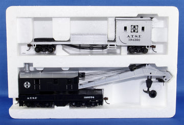 Bachmann Silver Series HO 16102 250-Ton Steam Crane Car With Boom Tender, Santa Fe #194360/199774