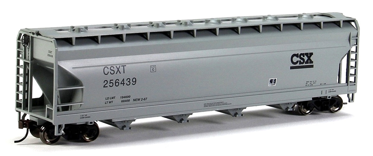 Bachmann Silver Series HO 17501 56' ACF 4-Bay Centerflow Covered Hopper, CSX #256439