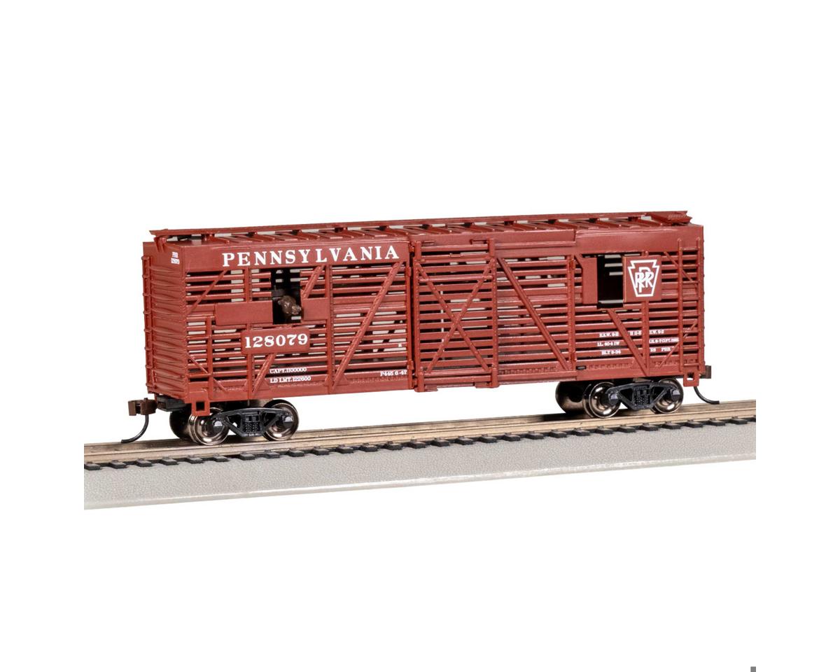 Bachmann HO 40' Animated Stock Car w/ Cattle - Pennsylvania #128079