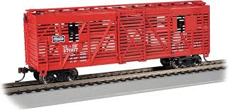 Bachmann HO 19712 Animated Stock Car with Cattle, Frisco #47667