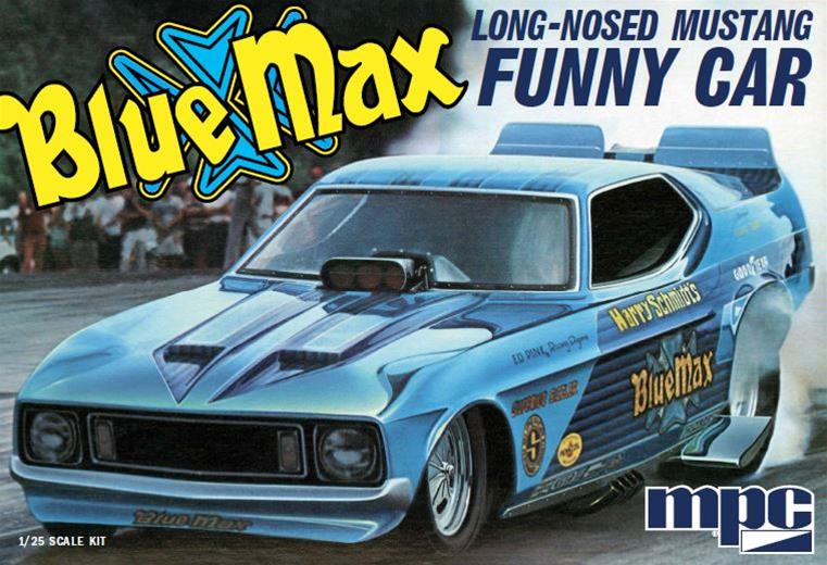 1:25 Scale Blue Max Long Nose Mustang Funny Car Model Kit MPC930