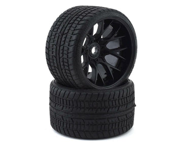 C1001B Black Road Crusher Monster Truck 17mm Belted Tire (2) (SWEEP)