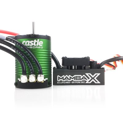 CSE010-0155-03 Mamba X Waterproof Sensored Brushless 1406-6900KV Combo, Sensored, 25.2V 010015503 (Castle Creations)