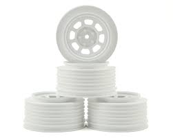 DERDS4RW DE Racing Speedway Short Course Wheels (White) (4) (21.5mm Backspace) (Slash Rear) w/12mm Hex (DE Racing)