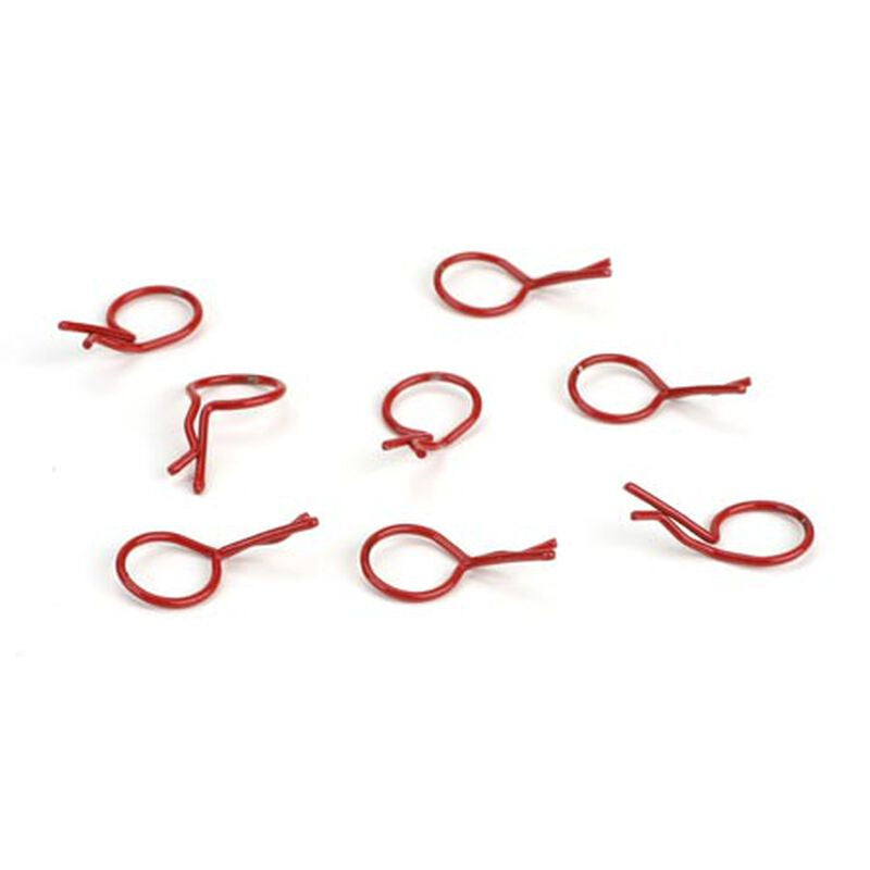 Bent Body Clips Red (8)