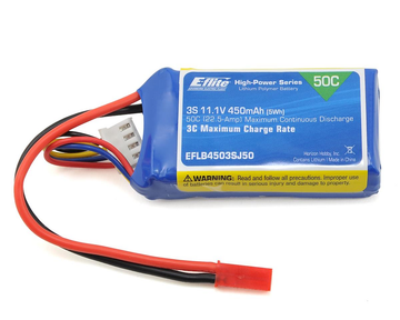 EFlite 450mAh 3S 11.1V 50C LiPo Connector w/JST Connector