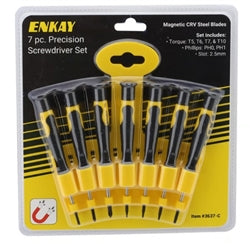 Enkay 7-Piece Precision Screwdriver Set (Metric) w/Torx, Slotted & Phillips