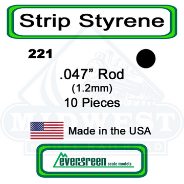 Evergreen Scale Models 221 Round Rod .047