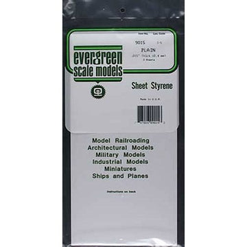 EVERGREEN EVG9015 .015 SHEET PLAIN 3PC