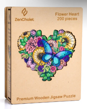 ZenChalet Puzzles Flower Heart Wooden Puzzle 200 Pcs