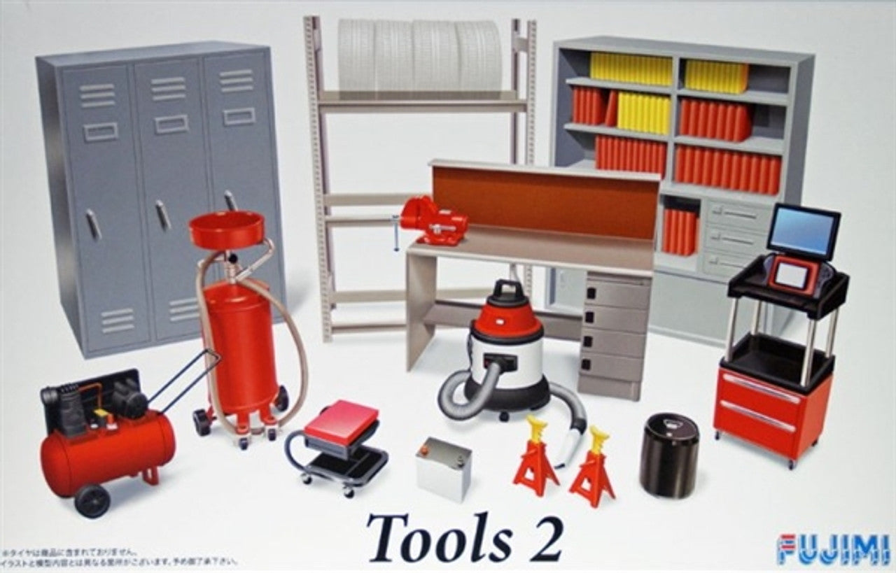 Fujimi 11371 1/24 Garage Tools Set #2 (Compressor, Shop Vac, Lockers, etc.) Model Set