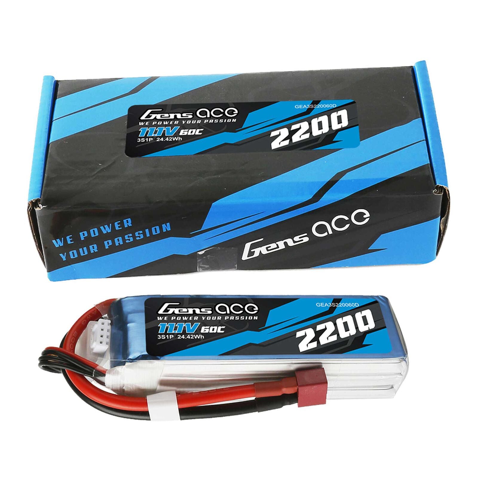 11.1V 2200mAh 3S 60C LiPo Battery: Deans