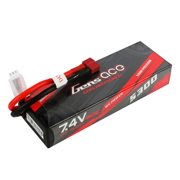 Gens Ace 7.4V 5300mAh 2S 60C Hardcase LiPo Battery: Deans