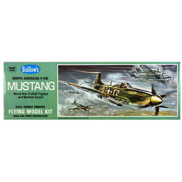 Guillows North American P-51D Mustang Rubber Powered Flying Model Kit