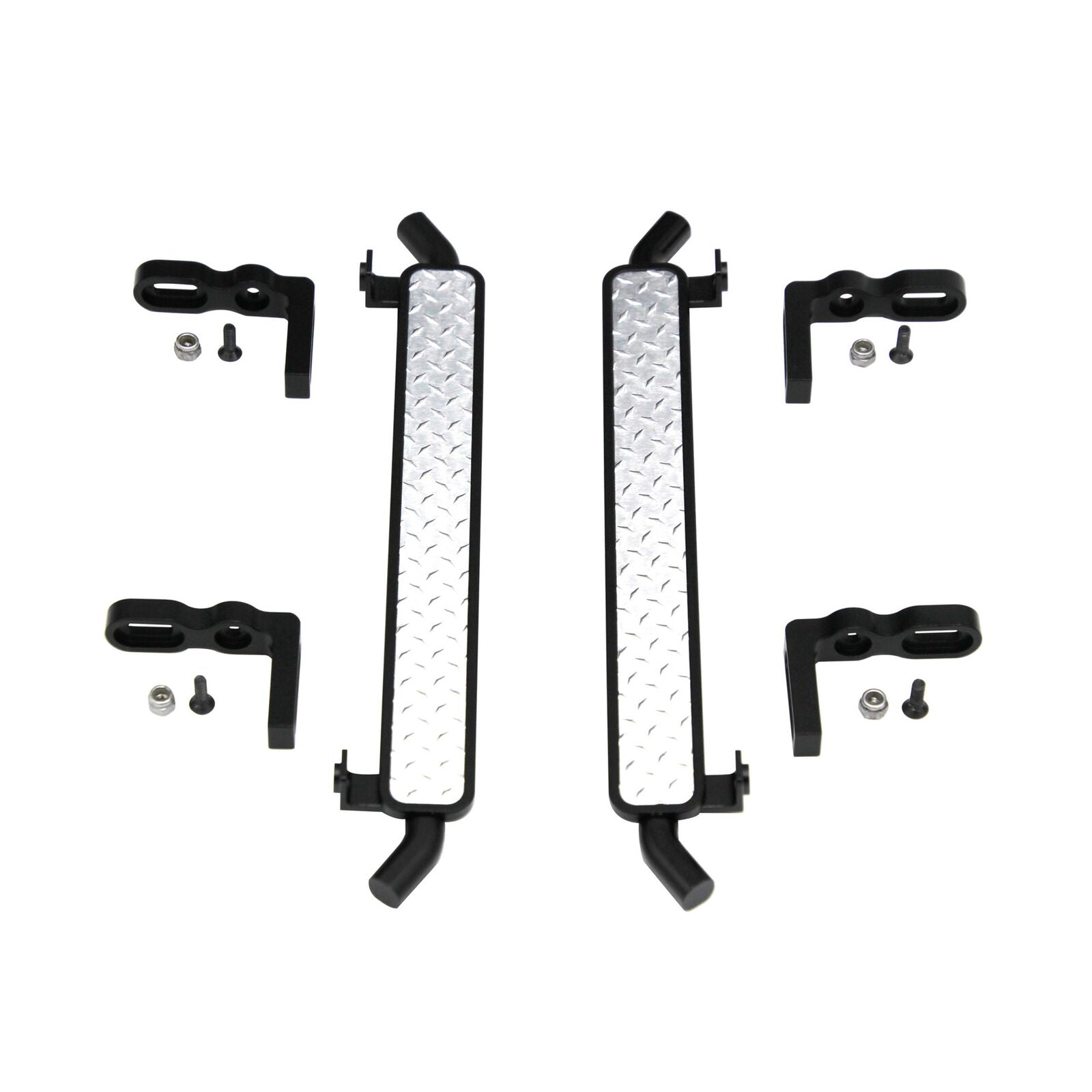 HOT RACING HRATRXF33DP01 ALUMINUM DIAMOND ROCK RAIL SIDE STEP (2): TRX-4