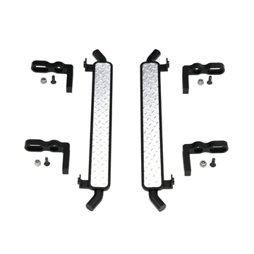 HOT RACING HRATRXF33DP01 ALUMINUM DIAMOND ROCK RAIL SIDE STEP (2): TRX-4
