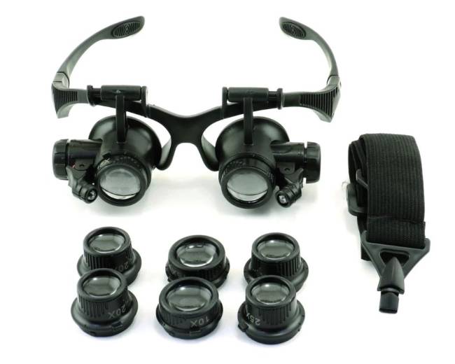 Multi-Powered Magnigier Eyewear w/LED Lights