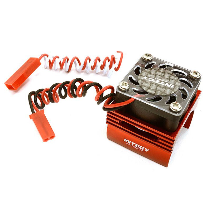 Super BL Motor Heatsink with Fan, Red: Traxxas 1/16 E-Revo, Slash 4X4