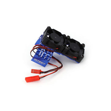 Motor Heatsink with Twin Fan, Blue: Traxxas Slash 4X4