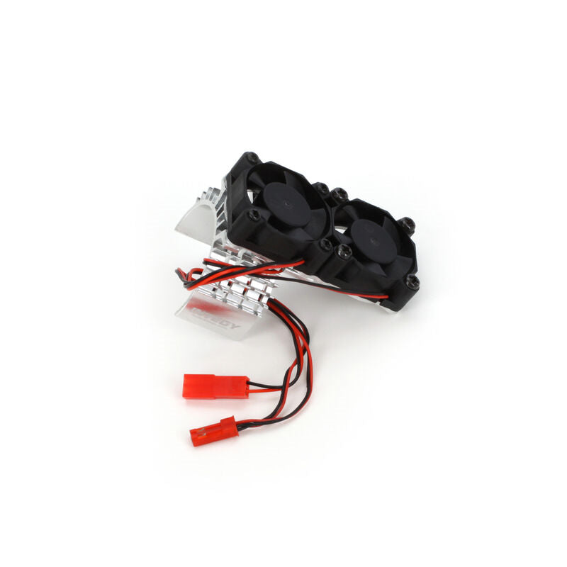 Motor Heatsink with Twin Fan, Silver: Traxxas Slash 4X4