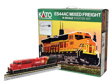 Kato N 106-0027 DCC Ready GE ES44AC Gevo and Mixed Freight Starter set - CPKC
