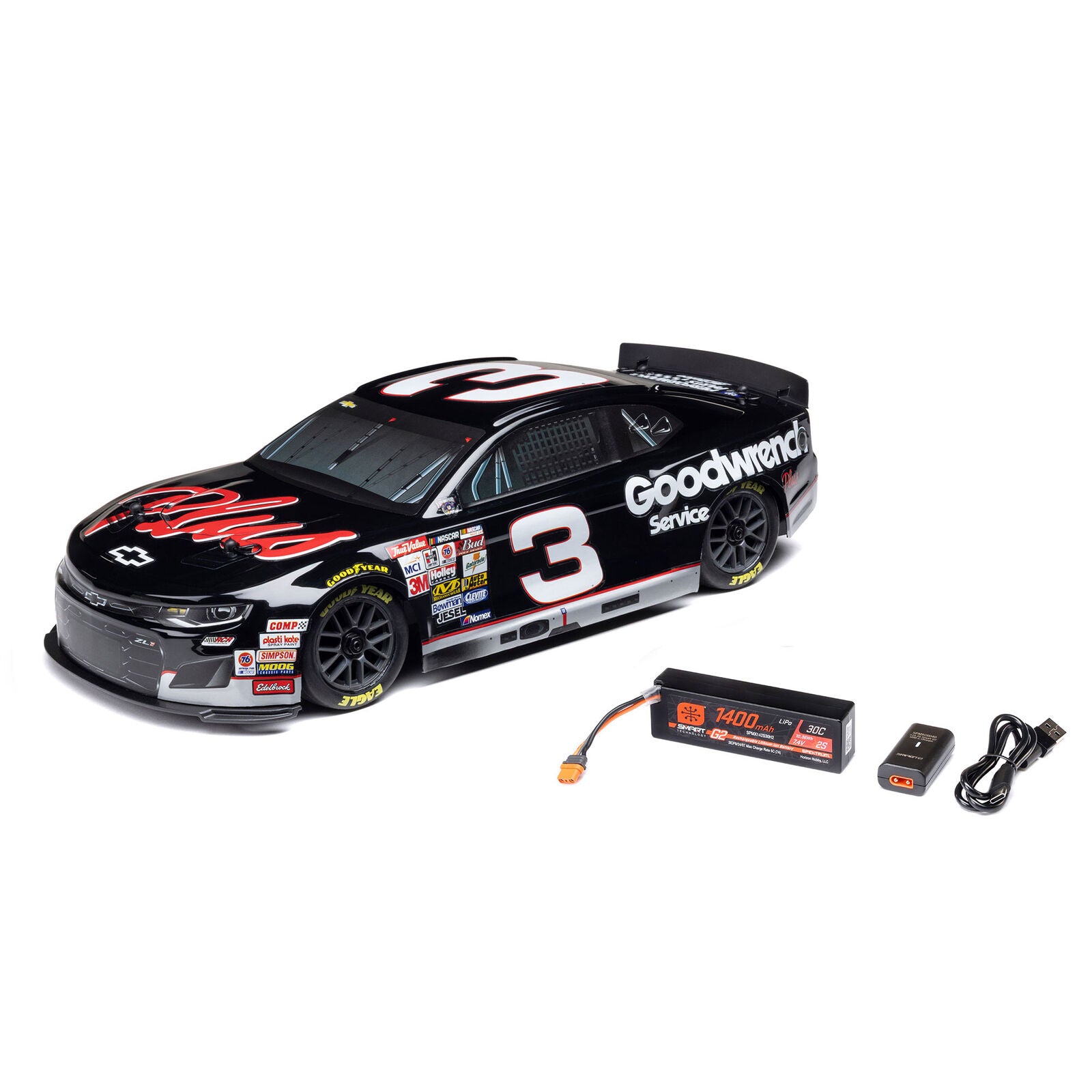 1/12 Losi NASCAR RCR No. 3 GM Goodwrench (Battery & Charger Included)