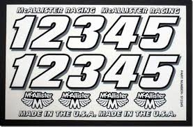 Small Classic Racing Numbers McAllister Racing Decals