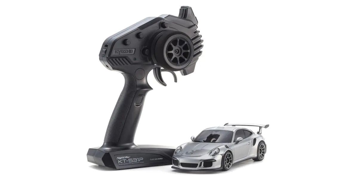 MINI-Z RWD MR-04 Readyset Porsche 911 GT3 RS GT Silver Metallic