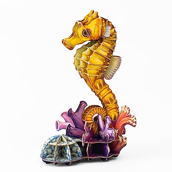 Makebug - DIY Kraft Card Critters - Seahorse 3D Kraft Paper Puzzle