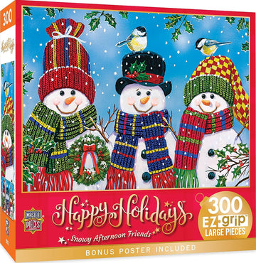 Happy Holidays- Snowy Afternoon (Snowmen) EzGrip Puzzle (300pc)