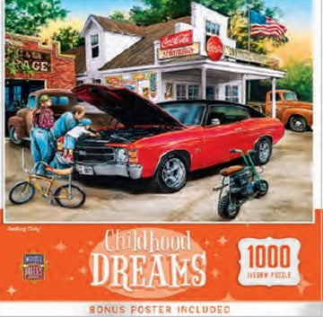 Childhood Dreams: Getting Dirty Fixing Car Engine Puzzle (1000pc) Masterpieces Puzzles